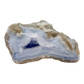 Blue lace agate raw geode from Malawi, AA grade, 5.48 inch piece with pale blue banded chalcedony in a natural cavity