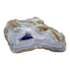 Blue lace agate raw geode from Malawi, AA grade, 5.48 inch piece with pale blue banded chalcedony in a natural cavity