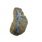 Blue lace agate raw geode, rear view of rough tan and grey host rock