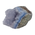 Blue lace agate raw geode, wide blue banded face across the open vug