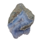 Blue lace agate raw geode, detail of pale blue lacy banding