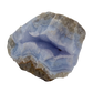 Blue lace agate raw geode from Malawi, blue banded cavity in uncut host rock
