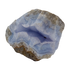 Blue lace agate raw geode from Malawi, blue banded cavity in uncut host rock