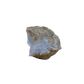 Blue lace agate raw geode, angled view of banded blue chalcedony