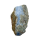 Blue lace agate raw geode, rear view of rough tan and grey host rock