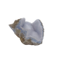 Blue lace agate raw geode from Malawi, uncut host rock framing the blue banded interior