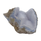 Blue lace agate raw geode from Malawi, uncut host rock framing the blue banded interior