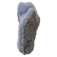 Blue lace agate raw geode, narrow profile of the standing wedge