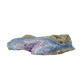 Blue lace agate raw geode, long profile showing the shallow open vug