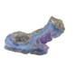 Blue lace agate raw geode, deepest blue banding across the cavity face