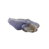 Blue lace agate raw geode, wide banded face angled into the light