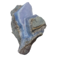 Blue lace agate raw geode, detail of pale blue lacy banding