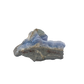 Blue lace agate raw geode, rear view of rough tan and grey host rock