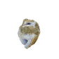 Blue lace agate raw geode from Malawi, uncut host rock framing the blue interior