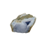 Blue lace agate raw geode, upright view of the blue banded cavity