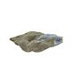 Blue lace agate raw geode from Malawi, rough host rock behind the banded face