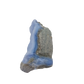 Blue lace agate raw geode, rear view of rough tan and grey host rock