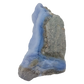 Blue lace agate raw geode, rear view of rough tan and gray host rock