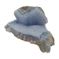 Blue lace agate raw geode from Malawi, long banded seam in uncut host rock
