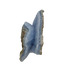 Blue lace agate raw geode, upright view with the fullest blue banding showing