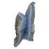 Blue lace agate raw geode, upright view with the fullest blue banding showing