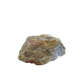 Blue lace agate raw geode, rear view of rough tan and grey host rock