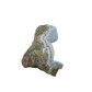 Blue lace agate raw geode, upright view of the open druzy bowl