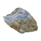 Blue lace agate raw geode from Malawi, uncut host rock around the blue pocket