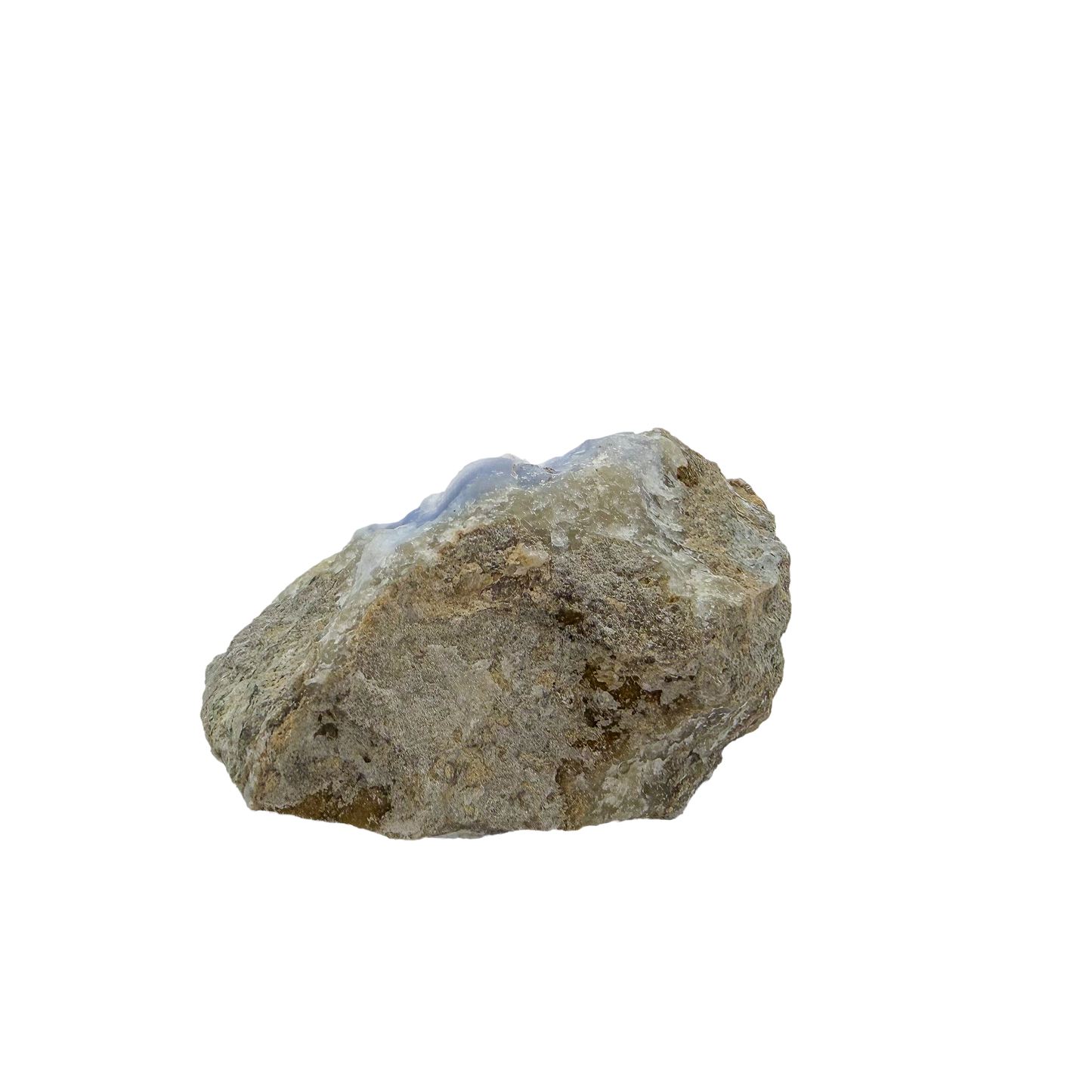 Blue lace agate raw geode, rough exterior of the small nodule