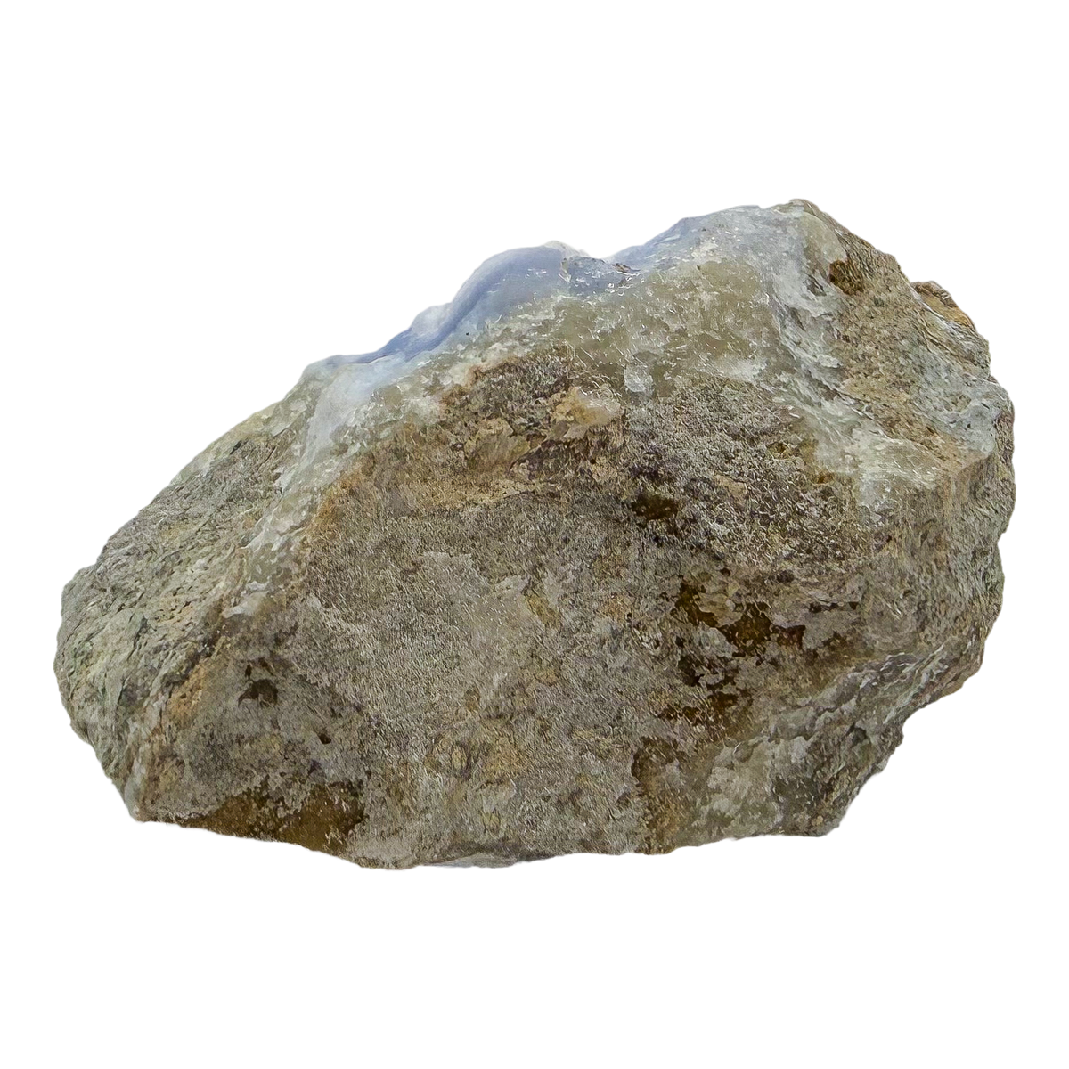 Blue lace agate raw geode, rough exterior of the small nodule