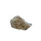 Blue lace agate raw geode, rear view of rough tan and grey host rock