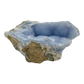 Blue lace agate raw geode from Malawi, AA grade, nearly square 3.84 inch piece with a blue vug at center