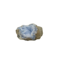 Blue lace agate raw geode from Malawi, uncut host rock framing the central vug