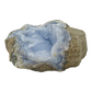 Blue lace agate raw geode from Malawi, uncut host rock framing the central vug