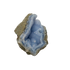 Blue lace agate raw geode, upright view with the fullest blue coverage