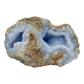 Blue lace agate raw geode from Malawi, AA grade, palm sized 3.87 inch piece with clear blue banding