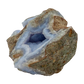 Blue lace agate raw geode from Malawi, uncut host rock framing the blue interior