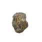 Blue lace agate raw geode, rear view of rough tan and grey host rock