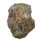 Blue lace agate raw geode, rear view of rough tan and gray host rock