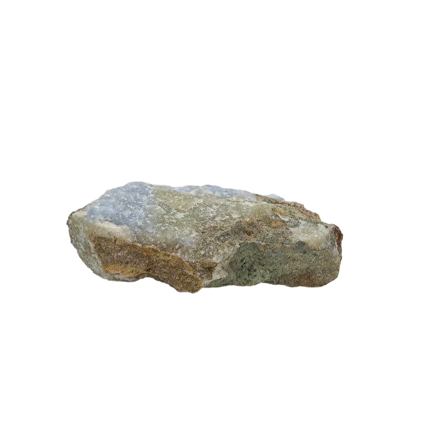 Blue lace agate raw geode, rough exterior of the thin plate