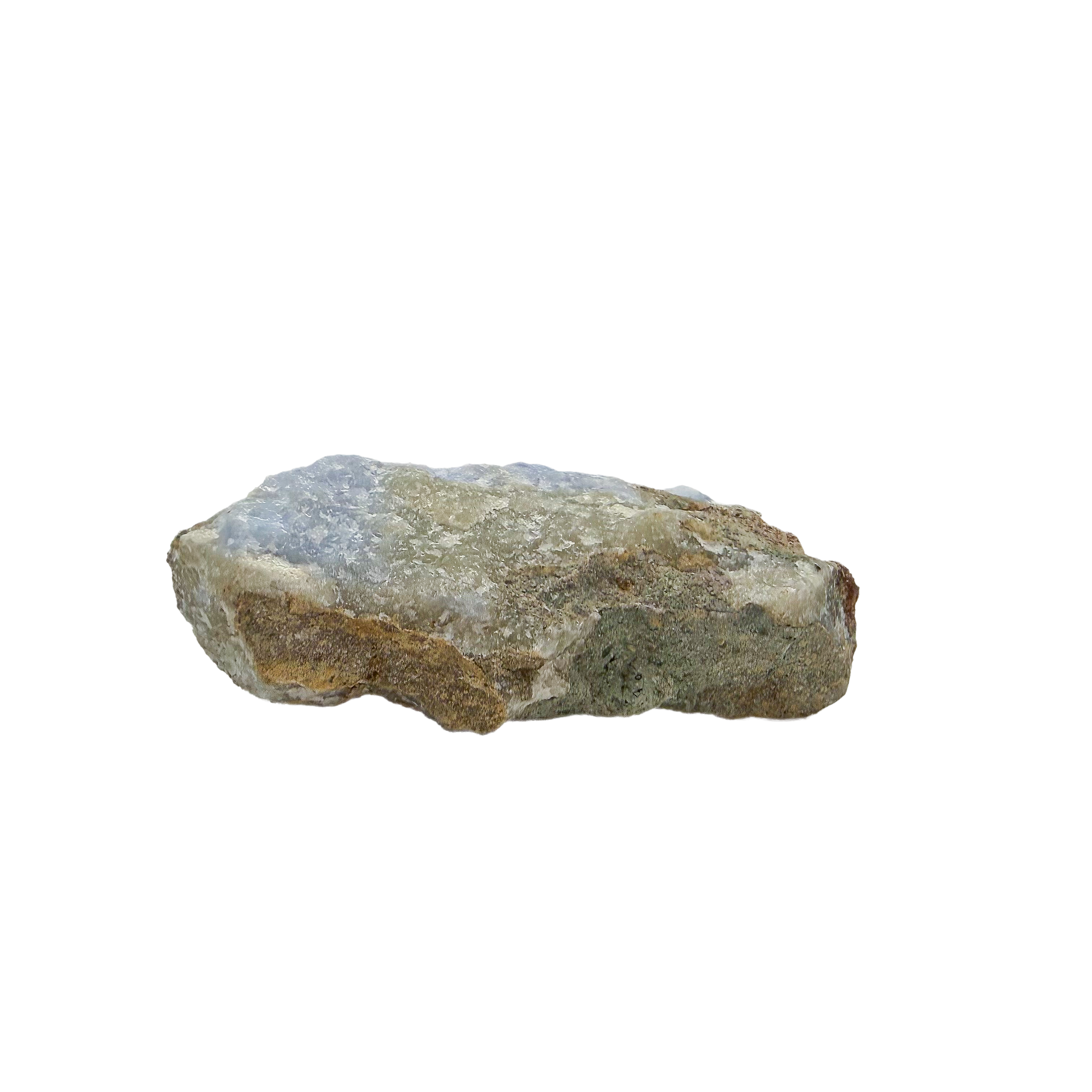 Blue lace agate raw geode, rough exterior of the thin plate