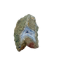 Blue lace agate raw geode, edge profile showing how thin the plate is