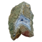 Blue lace agate raw geode, edge profile showing how thin the plate is