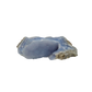 Blue lace agate raw geode from Malawi, AA grade, 4.95 inch piece with a frosted blue seam of druzy