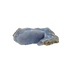Blue lace agate raw geode from Malawi, AA grade, 4.95 inch piece with a frosted blue seam of druzy