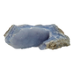 Blue lace agate raw geode from Malawi, AA grade, 4.95 inch piece with a frosted blue seam of druzy