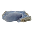 Blue lace agate raw geode from Malawi, AA grade, 4.95 inch piece with a frosted blue seam of druzy