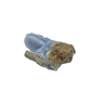 Blue lace agate raw geode from Malawi, uncut host rock framing the frosted seam