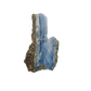 Blue lace agate raw geode, upright view of the open blue cavity