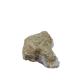 Blue lace agate raw geode, rear view of rough tan and grey host rock